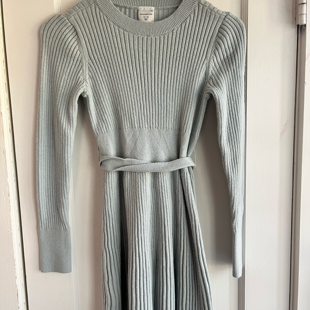 Abercrombie Kids Blue Gray Ribbed Sweater Dress
